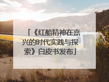 《红船精神在嘉兴的时代实践与探索》白皮书发布