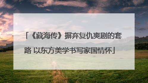 《藏海传》摒弃复仇爽剧的套路 以东方美学书写家国情怀