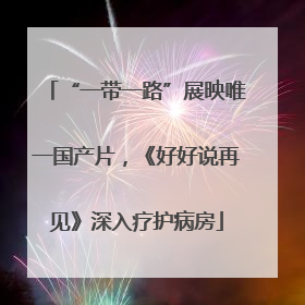 “一带一路”展映唯一国产片，《好好说再见》深入疗护病房