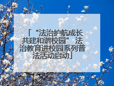 “法治护航成长 共建和谐校园” 法治教育进校园系列普法活动启动