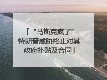 “马斯克疯了” 特朗普威胁终止对其政府补贴及合同