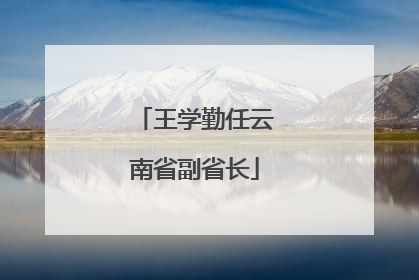 王学勤任云南省副省长