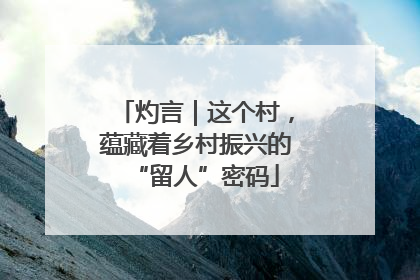 灼言｜这个村，蕴藏着乡村振兴的“留人”密码