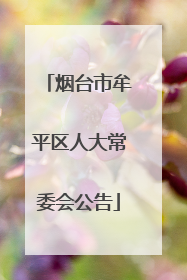烟台市牟平区人大常委会公告