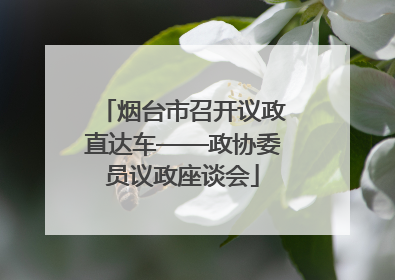 烟台市召开议政直达车——政协委员议政座谈会