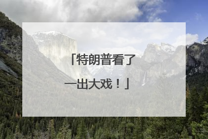 特朗普看了一出大戏！