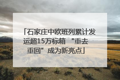 石家庄中欧班列累计发运超15万标箱 “重去重回”成为新亮点