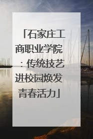 石家庄工商职业学院：传统技艺进校园焕发青春活力