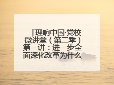 理响中国·党校微讲堂（第二季）第一讲：进一步全面深化改革为什么要聚焦推进中国式现代化