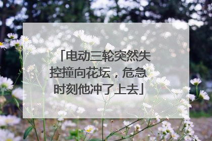 电动三轮突然失控撞向花坛，危急时刻他冲了上去