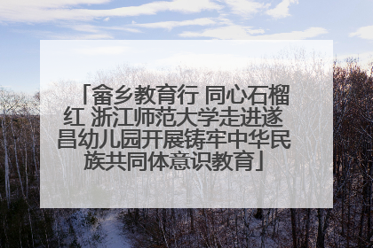 畲乡教育行 同心石榴红 浙江师范大学走进遂昌幼儿园开展铸牢中华民族共同体意识教育