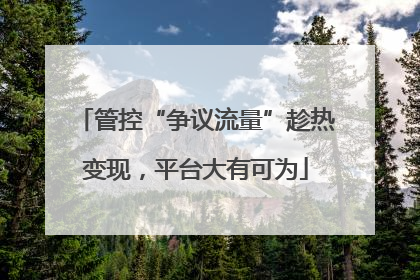 管控“争议流量”趁热变现，平台大有可为
