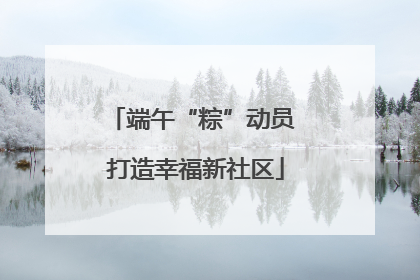 端午“粽”动员 打造幸福新社区