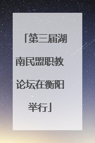 第三届湖南民盟职教论坛在衡阳举行