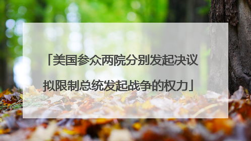 美国参众两院分别发起决议 拟限制总统发起战争的权力