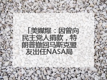 美媒爆：因曾向民主党人捐款，特朗普撤回马斯克盟友出任NASA局长提名