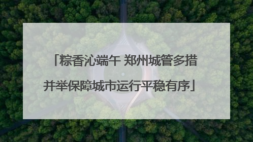 粽香沁端午 郑州城管多措并举保障城市运行平稳有序