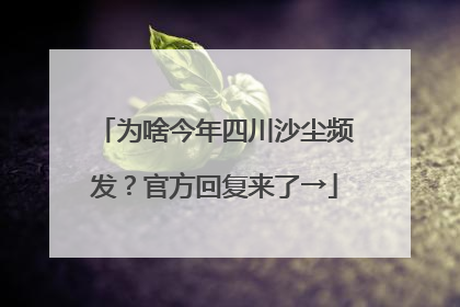 为啥今年四川沙尘频发？官方回复来了→