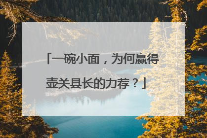 一碗小面，为何赢得壶关县长的力荐？