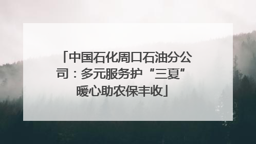 中国石化周口石油分公司：多元服务护“三夏” 暖心助农保丰收
