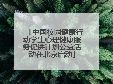 中国校园健康行动学生心理健康服务促进计划公益活动在北京启动