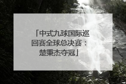 中式九球国际巡回赛全球总决赛：楚秉杰夺冠