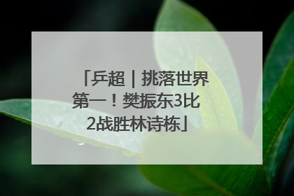 乒超｜挑落世界第一！樊振东3比2战胜林诗栋
