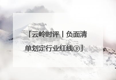 云岭时评丨负面清单划定行业红线③