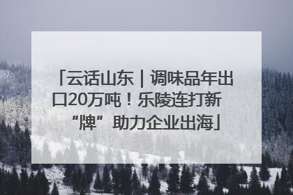 云话山东｜调味品年出口20万吨！乐陵连打新“牌”助力企业出海