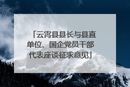 云霄县县长与县直单位、国企党员干部代表座谈征求意见