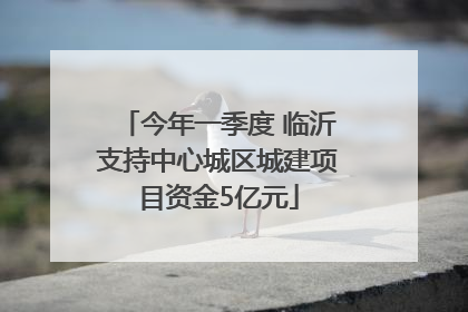 今年一季度 临沂支持中心城区城建项目资金5亿元