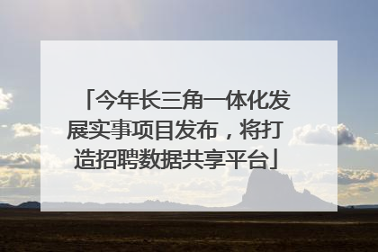 今年长三角一体化发展实事项目发布，将打造招聘数据共享平台