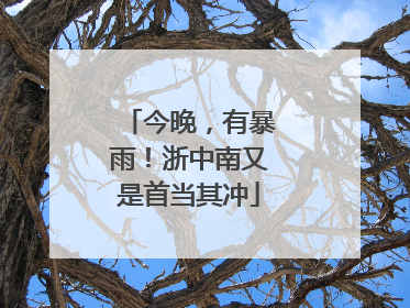 今晚，有暴雨！浙中南又是首当其冲