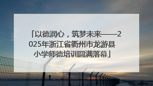 以德润心，筑梦未来——2025年浙江省衢州市龙游县小学师德培训圆满落幕