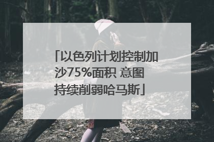 以色列计划控制加沙75%面积 意图持续削弱哈马斯