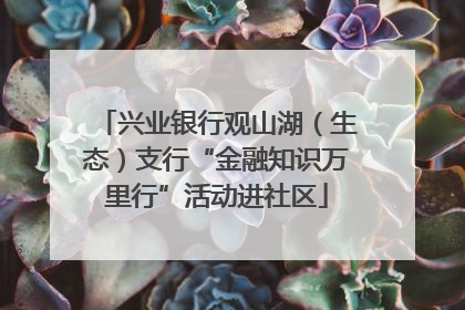 兴业银行观山湖（生态）支行“金融知识万里行”活动进社区