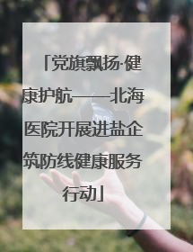 党旗飘扬·健康护航——北海医院开展进盐企筑防线健康服务行动