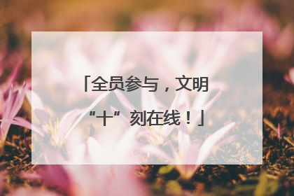 全员参与，文明“十”刻在线！