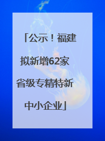 公示！福建拟新增62家省级专精特新中小企业