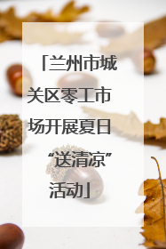 兰州市城关区零工市场开展夏日“送清凉”活动