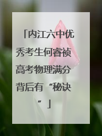 内江六中优秀考生何睿祯高考物理满分背后有“秘诀”