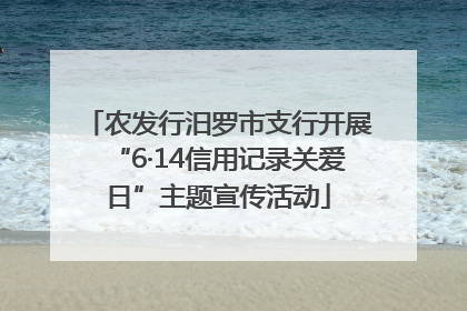 农发行汨罗市支行开展“6·14信用记录关爱日”主题宣传活动