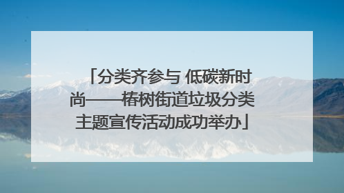 分类齐参与 低碳新时尚——椿树街道垃圾分类主题宣传活动成功举办