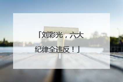 刘彩光，六大纪律全违反！