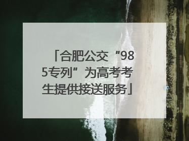 合肥公交“985专列”为高考考生提供接送服务