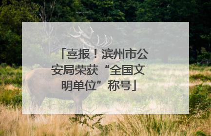 喜报！滨州市公安局荣获“全国文明单位”称号