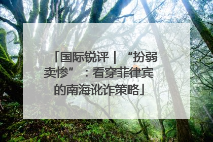 国际锐评｜“扮弱卖惨”：看穿菲律宾的南海讹诈策略