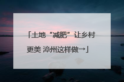 土地“减肥”让乡村更美 漳州这样做→