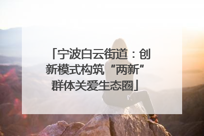宁波白云街道：创新模式构筑“两新”群体关爱生态圈