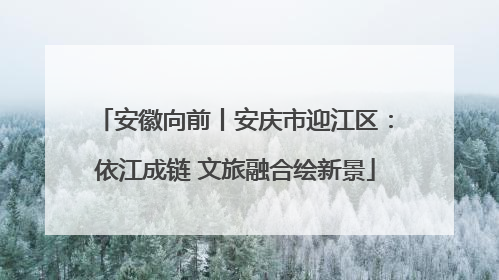 安徽向前丨安庆市迎江区：依江成链 文旅融合绘新景